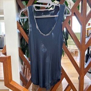 Zadig & Voltaire Tam Foil Tank in Marine - Small